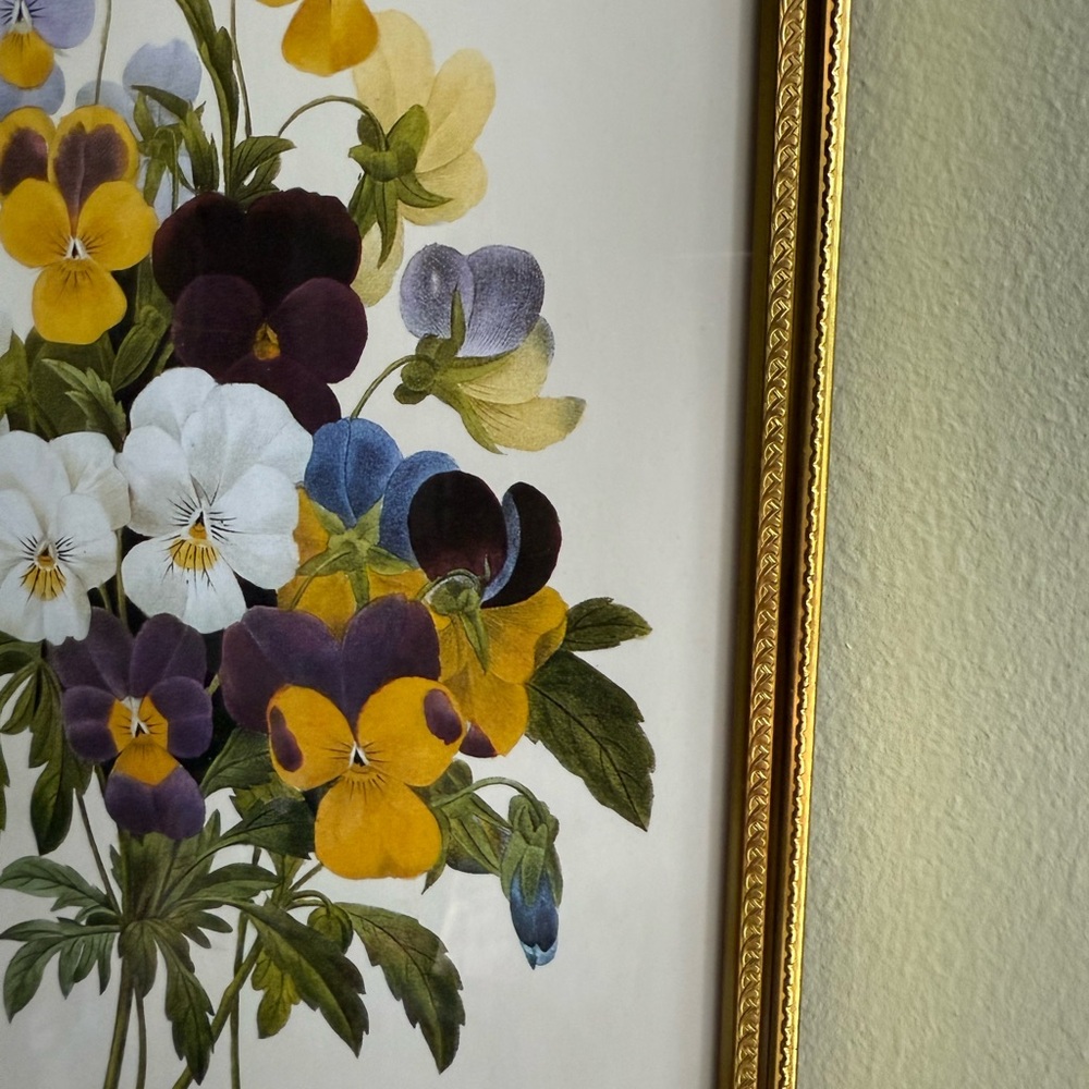 Floral Art Print with antique Gold Frame - Picture 3 of 5